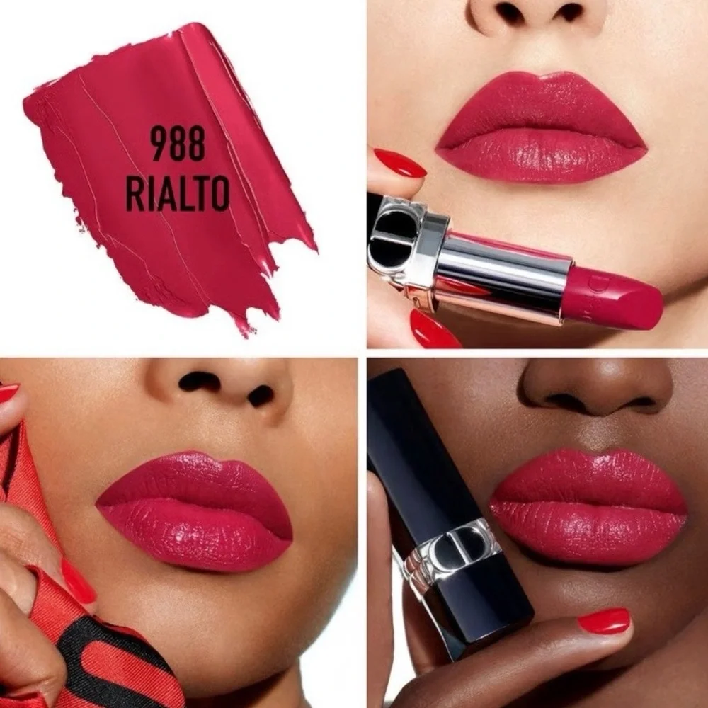 💎 DIOR Rouge Dior Refillable Lipstick Color #988 Rialto Full-Size New